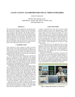 a fast layout algorithm for visual video summaries