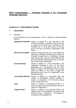 Proposed Schedule 8 for Franchised Passenger Operators