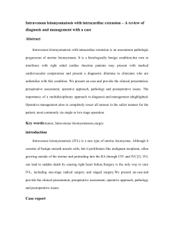Intravenous leiomyomatosis with intracardiac extension &ndash; A review