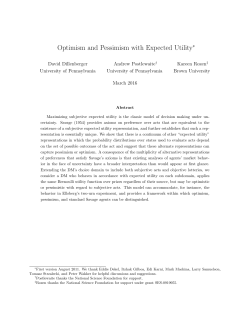 Optimism and Pessimism with Expected Utility