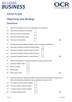 AS Level Business Studies Objectives and Strategy