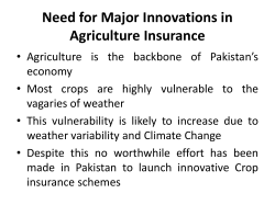 Innovation in Managing Catastrophic Risk in Agri. Financing