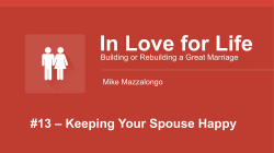 Keeping Your Spouse Happy In Love for Life