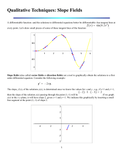 Qualitative Techniques: Slope Fields
