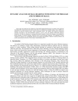 dynamic analysis of ball bearings with effect of preload and number