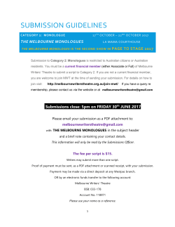 submission guidelines - Melbourne Writers` Theatre
