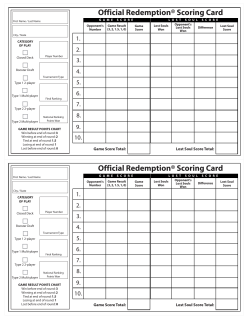 Swiss Style Score Cards
