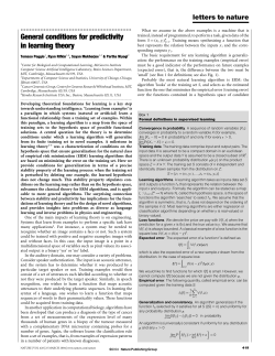 General conditions for predictivity in learning theory