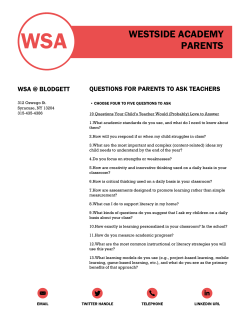 Parent Questions for Conferences - The Syracuse City School District