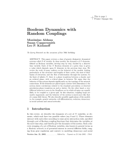 Boolean Dynamics with Random Couplings