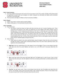 Intramural Sports Texas Hold`em Rules 2016-2017
