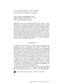 E.Goldberg. Testing Satisfiability of CNF