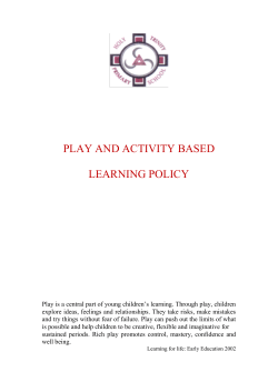 Learning Through Play - Holy Trinity Primary School