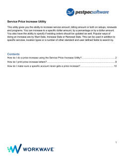 Service Price Increase Utility Contents