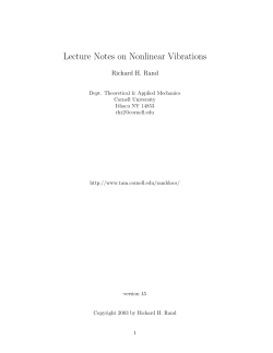 Lecture Notes on Nonlinear Vibrations