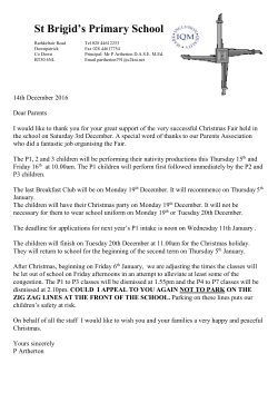 Parent Letter 14th December 2016