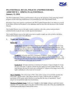 SPRING FLAG FOOTBALL January 12, 2016