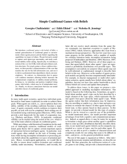 Simple Coalitional Games with Beliefs