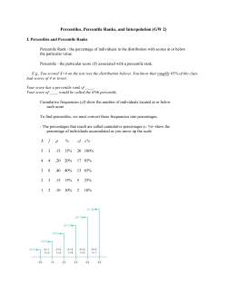 Frequency Distributions and Percentiles