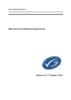 MSC General Certification Requirements Version 2.0, 1 October, 2014