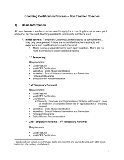 NYS Coaching Certification Process