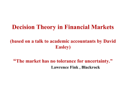 Prof Halpern`s notes on using decision theory to explain the