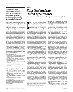 King Coal and the Queen of Subsidies