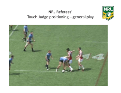 NRL Referees` Touch Judge positioning &ndash; general play