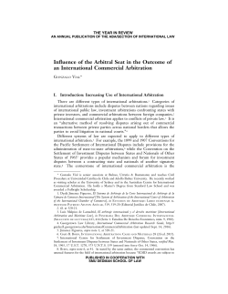 Influence of the Arbitral Seat in the Outcome of an International