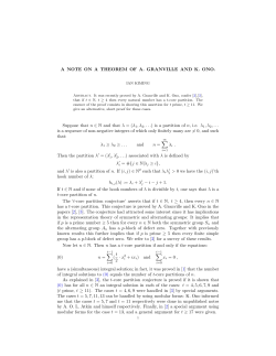 A NOTE ON A THEOREM OF A. GRANVILLE AND K. ONO. Suppose
