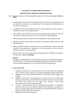 The Duties of Technical Match Delegates