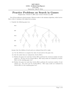 Practice Problems on Search in Games