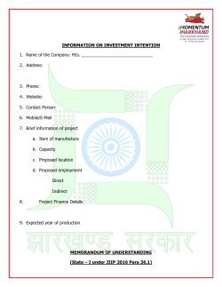 MoU for Intention to Invest