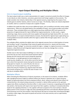 Input-Output Modelling and Multiplier Effects