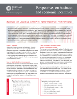 Perspectives on business and economic incentives