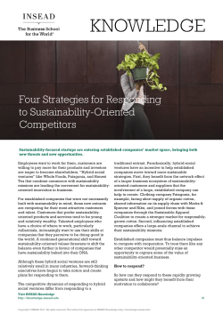 Four Strategies for Responding to Sustainability