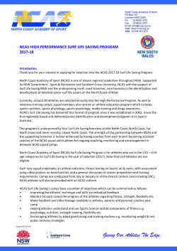 NCAS HIGH PERFORMANCE SURF LIFE SAVING PROGRAM