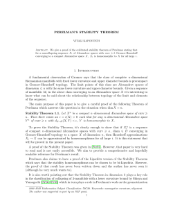 Perelman`s Stability Theorem