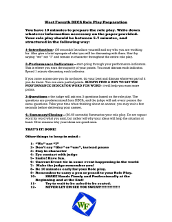 DECA Role Play Preparation