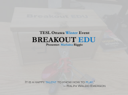 Breakout EDU - TESL Ottawa
