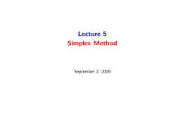 Lecture 5 Simplex Method