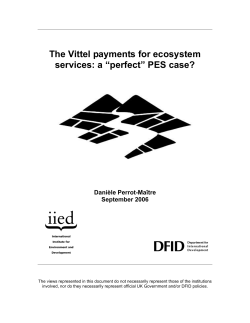 The Vittel payments for ecosystem services: a &ldquo;perfect&rdquo; PES case?