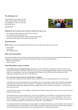 Newsletter - Sharemarket Game