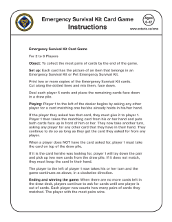 Emergency Survival Kit Card Game
