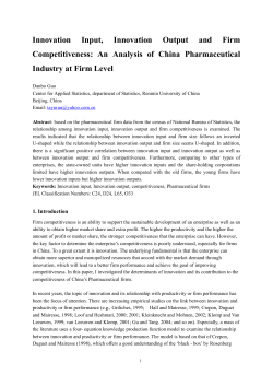Innovation Input, Innovation Output and Firm Competitiveness: An