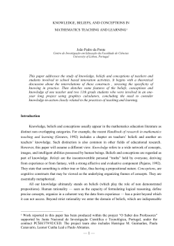 knowledge, beliefs, and conceptions in