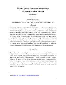 Modeling Queuing Phenomenon at Petrol Pumps