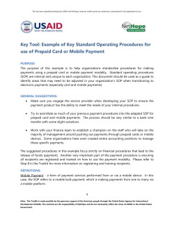 Standard OPEratInG - NetHope Solutions Center