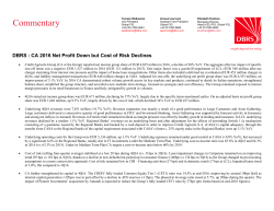 CA 2016 Net Profit Down but Cost of Risk Declines