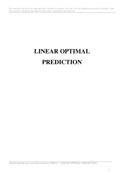 linear optimal prediction